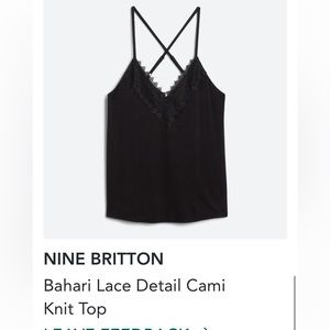 Plus size- Black, lace detail camy